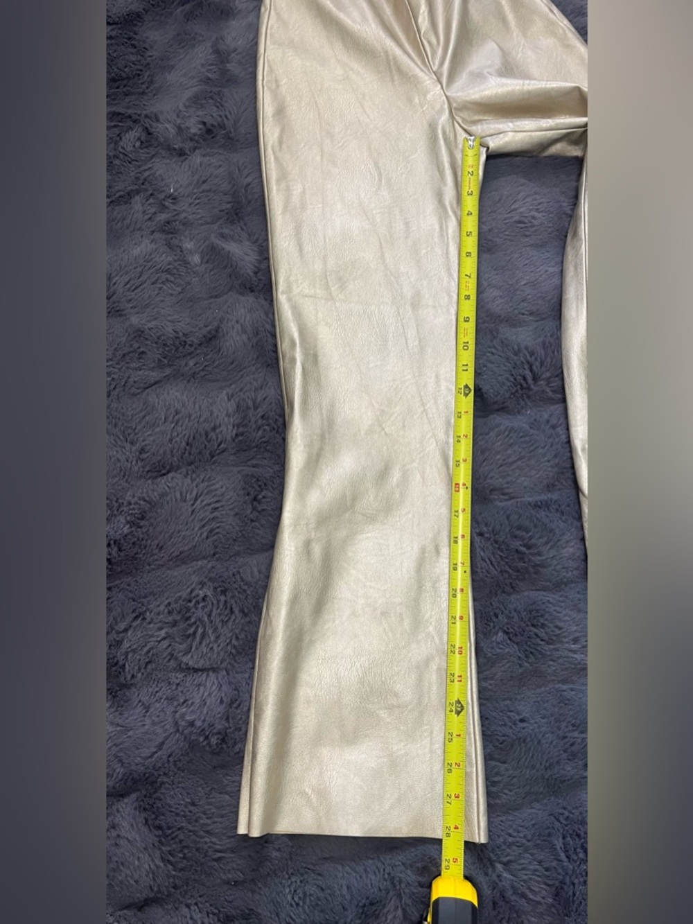 Vince Camuto Metallic Cream Bootcut Flare Pants Size 2 Side zipper - Picture 11 of 12